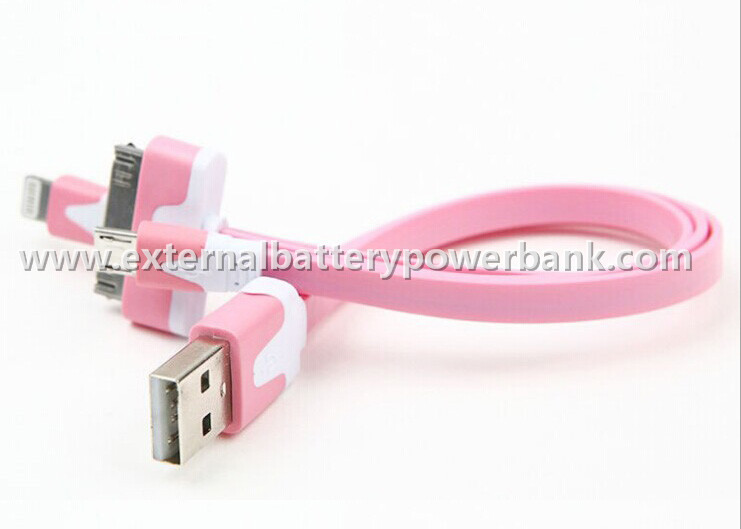 3 coloridos em 1 cabo de transferência de dados de USB do cabo de USB para o iphone/Samsung